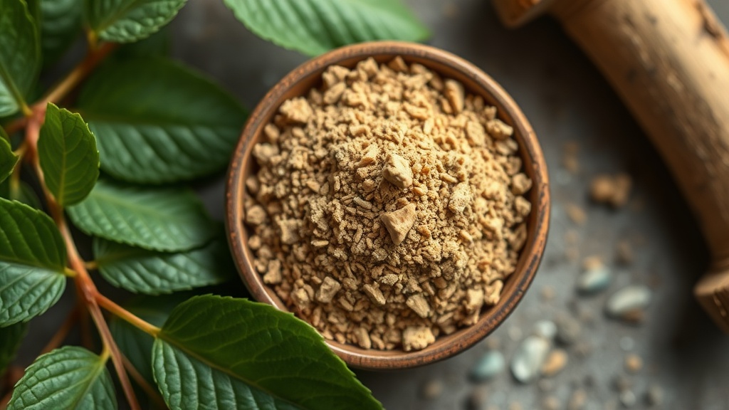 Racine et poudre d'ashwagandha