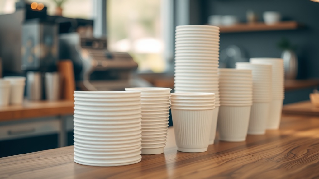 gobelets en carton et en plastique empilés