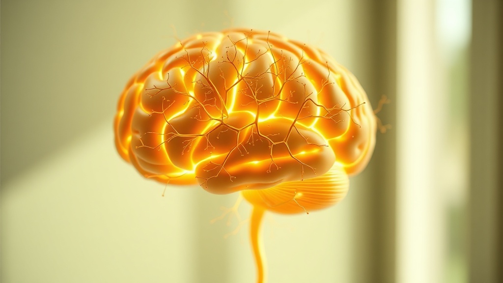 Cerveau lumineux symbolisant le BDNF et la neuroplasticité, formation Neuro-Longévité