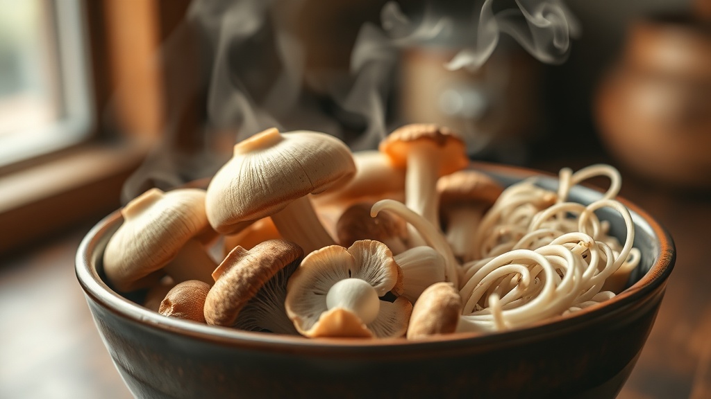 champignons japonais shiitake maitaké enoki