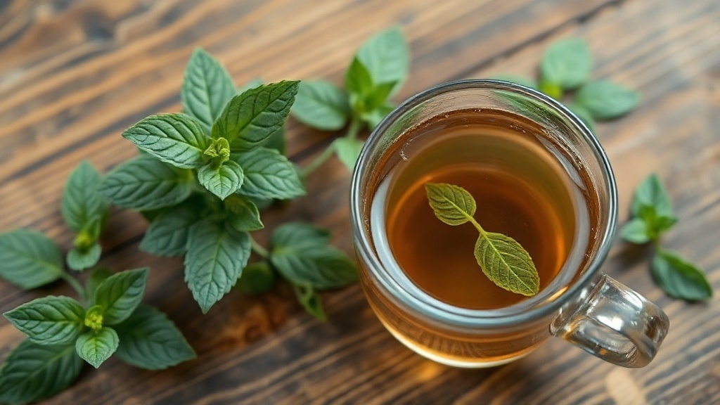 Feuilles de mélisse fraîches et infusion apaisante contre le stress