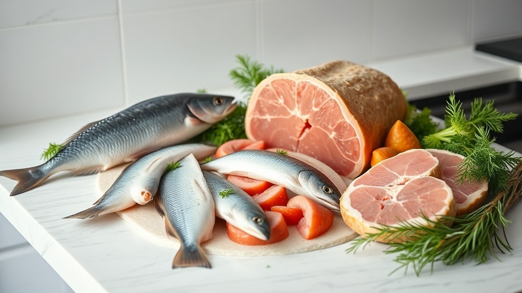 Aliments riches en taurine : poisson, fruits de mer et viande