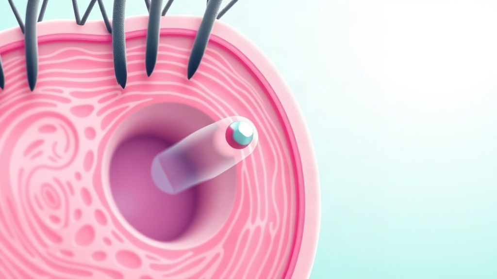 calvitie et follicules pileux vus au microscope
