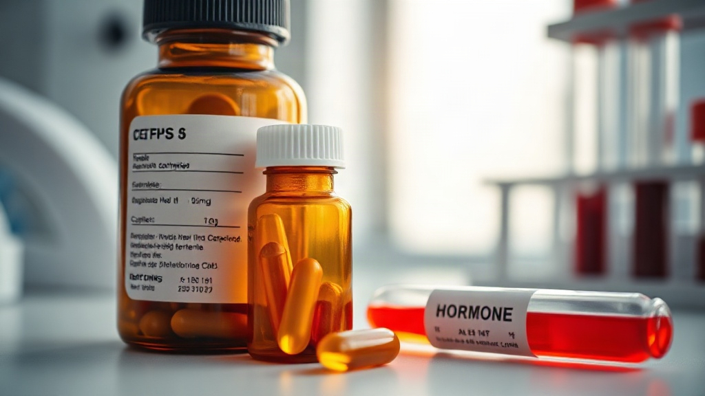DHEA hormone surrénalienne et flacon de gélules