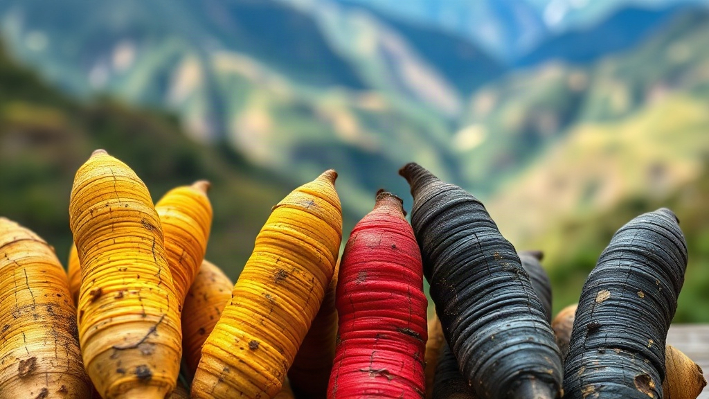 racines de maca fraîchement récoltées dans les Andes péruviennes