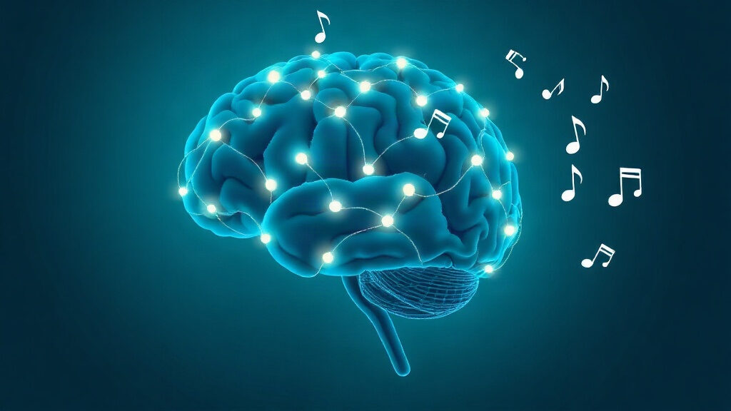 Cerveau humain stimulé par la musique, réseaux neuronaux de l'audition et de la mémoire
