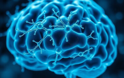 Illustration de neurones et de dopamine, facteurs de risque associés à la maladie de Parkinson