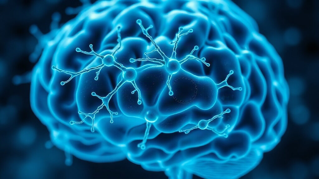 Illustration de neurones et de dopamine, facteurs de risque associés à la maladie de Parkinson
