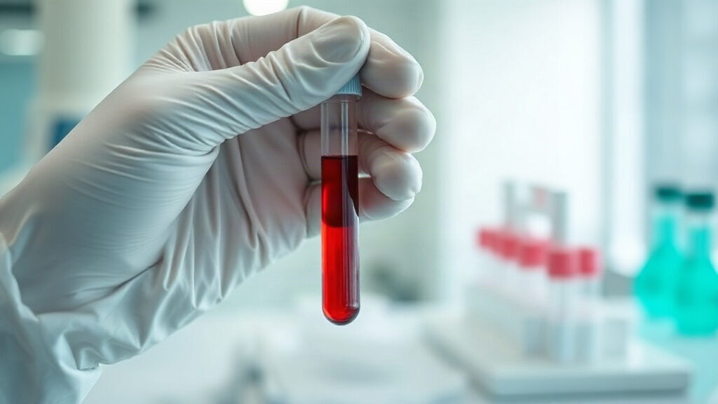 hypothyroïdie : tube de prise de sang pour le dosage de la TSH
