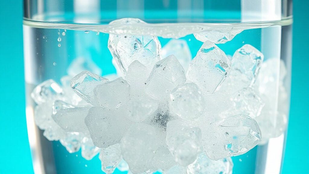 Calculs rénaux : verre d'eau et cristaux d'oxalate de calcium illustrant la prévention par l'hydratation